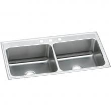 Elkay DLR4322123 - Lustertone Classic Stainless Steel 43'' x 22'' x 12-1/8'', Equal Dou