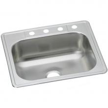 Elkay DSE125222 - Dayton Stainless Steel 25'' x 22'' x 8-1/16'', 2-Hole Single Bowl Dr