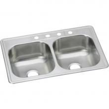 Elkay DSE233210 - Dayton Stainless Steel 33'' x 21-1/4'' x 8-1/16'', Equal Double Bowl