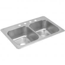 Elkay DXR33225 - Dayton Stainless Steel 33'' x 22'' x 8-3/16'', 5-Hole Equal Double B