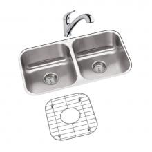 Elkay DXUH3118DFBG - Dayton Stainless Steel 31-3/4'' x 18-1/4'' x 8'', Equal Double Bowl