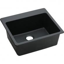 Elkay ELG2522BK0 - Quartz Classic 25'' x 22'' x 9-1/2'', Single Bowl Drop-in Sink, Blac