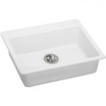 Elkay ELGAD2522PDWH0 - Quartz Classic 25'' x 22'' x 5-1/2'', Single Bowl Drop-in ADA Sink w