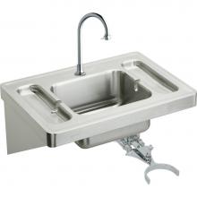 Elkay ESLV2820KC - Stainless Steel 28'' x 20'' x 7-1/2'', Wall Hung Lavatory Sink Kit