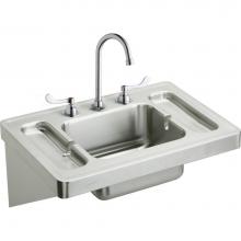 Elkay ESLV2820W4C - Stainless Steel 28'' x 20'' x 7-1/2'', Wall Hung Lavatory Sink Kit