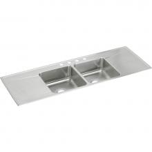 Elkay ILR6622DD1 - Lustertone Classic Stainless Steel 66'' x 22'' x 7-5/8'', Equal Doub