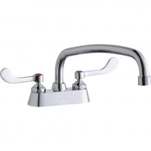 Elkay LK406AT14T4 - 4'' Centerset with Exposed Deck Faucet with 14'' Arc Tube Spout 4''