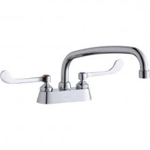 Elkay LK406AT14T6 - 4'' Centerset with Exposed Deck Faucet with 14'' Arc Tube Spout 6''