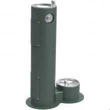 Elkay LK4400DBEVG - Outdoor Fountain Pedestal with Pet Station Non-Filtered, Non-Refrigerated Evergreen