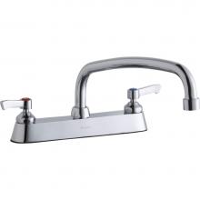 Elkay LK810AT14L2 - 8'' Centerset with Exposed Deck Faucet with 14'' Arc Tube Spout 2''