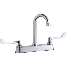 Elkay LK810GN04T6 - 8'' Centerset with Exposed Deck Faucet with 4'' Gooseneck Spout 6''