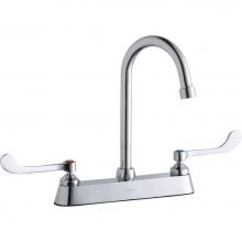 Elkay LK810GN05T6 - 8'' Centerset with Exposed Deck Faucet with 5'' Gooseneck Spout 6''