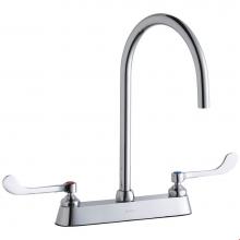 Elkay LK810LGN08T6 - 8'' Centerset with Exposed Deck Laminar Flow Faucet with 8'' Gooseneck Spout 6