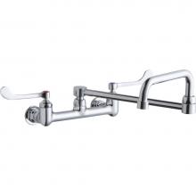 Elkay LK940DS20T6H - Foodservice 8'' Centerset Wall Mount Faucet w/8'' Double Swing Spout 6'&a