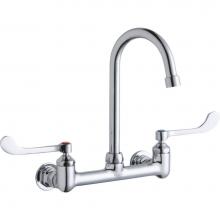 Elkay LK940GN05T6H - Scrub/Handwash 8'' Centerset Wall Mount Faucet w/5'' Gooseneck Spout 6'&a