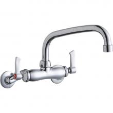 Elkay LK945AT08L2T - Foodservice 3-8'' Adjustable Centers Wall Mount Faucet w/8'' Arc Tube Spout 2&