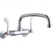 Elkay LK945AT14T4T - Foodservice 3-8'' Adjustable Centers Wall Mount Faucet w/14'' Arc Tube Spout 4