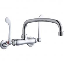 Elkay LK945AT14T6T - Foodservice 3-8'' Adjustable Centers Wall Mount Faucet w/14'' Arc Tube Spout 6