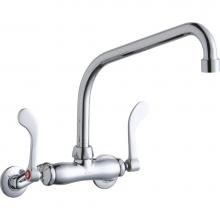 Elkay LK945HA10T4T - Foodservice 3-8'' Adjustable Centers Wall Mount Faucet w/10'' High Arc Spout 4