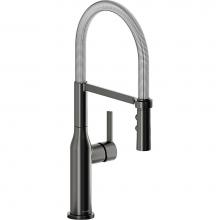 Elkay LKAV1061BKCR - Avado Single Hole Kitchen Faucet with Semi-professional Spout and Forward Only Lever Handle, Black