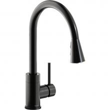 Elkay LKAV3031BK - Avado Single Hole Kitchen Faucet with Pull-down Spray and Forward Only Lever Handle, Black Stainle