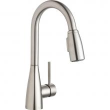 Elkay LKAV4032LS - Avado Single Hole Bar Faucet with Pull-down Spray and Forward Only Lever Handle Lustrous Steel