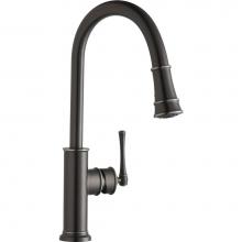 Elkay LKEC2031AS - Explore Single Hole Kitchen Faucet with Pull-down Spray and Forward Only Lever Handle Antique Stee