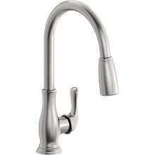 Elkay LKEC2041LS - Explore Single Hole Kitchen Faucet with Pull-down Spray and Forward Only Lever Handle, Lustrous St
