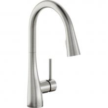 Elkay LKGT4083LS - Gourmet Single Hole Kitchen Faucet with Pull-down Spray and Forward Only Lever Handle, Lustrous St
