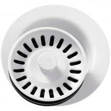 Elkay LKQD35WH - Polymer 3-1/2'' Disposer Flange with Removable Basket Strainer and Rubber Stopper White