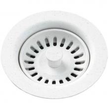 Elkay LKQS35WH - Polymer Drain Fitting with Removable Basket Strainer and Rubber Stopper White