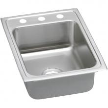 Elkay LRADQ172260MR2 - Lustertone Classic Stainless Steel 17'' x 22'' x 6'', MR2-Hole Singl