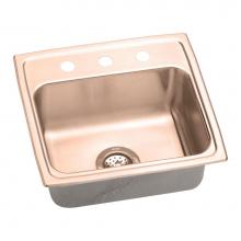 Elkay LRAD1919502-CU - CuVerro Antimicrobial Copper 19-1/2'' x 19'' x 5'', Single Bowl Drop