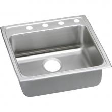 Elkay LRADQ2222504 - Lustertone Classic Stainless Steel 22'' x 22'' x 5'', 4-Hole Single