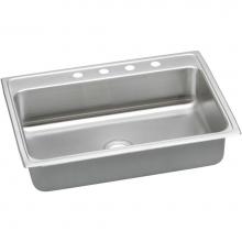 Elkay LRADQ3122604 - Lustertone Classic Stainless Steel 31'' x 22'' x 6'', 4-Hole Single