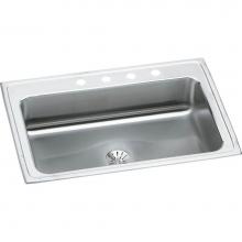 Elkay LRS3322PD3 - Lustertone Classic Stainless Steel 33'' x 22'' x 7-5/8'', Single Bow
