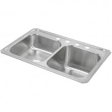 Elkay STCR3322R2 - Celebrity Stainless Steel 33'' x 22'' x 10-1/4'', 2-Hole Equal Doubl
