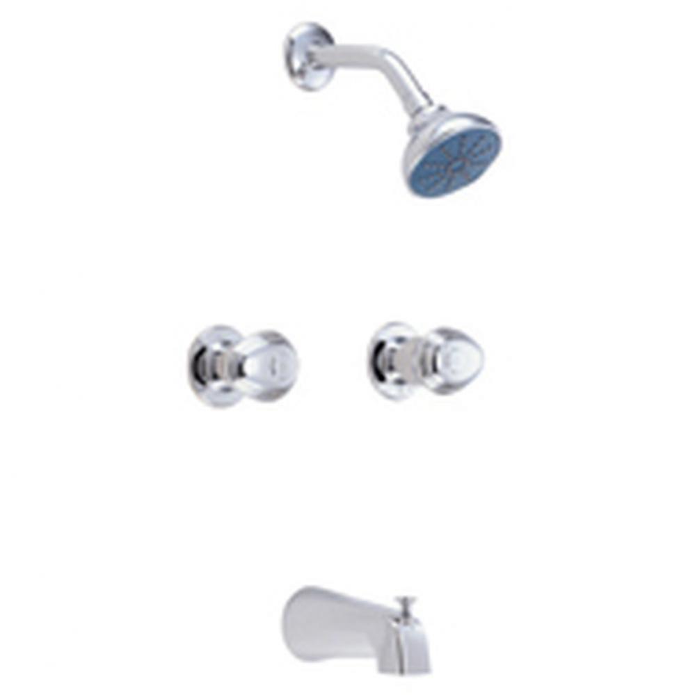 Gerber Hardwater Two Handle Sliding Sleeve Escutcheon Tub &amp; Shower Fitting with Threaded Diver
