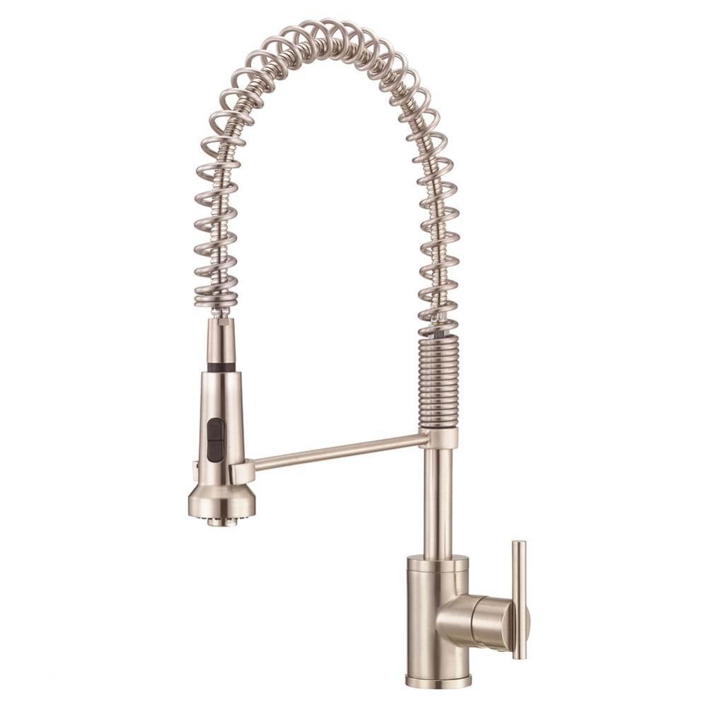 Parma 1H Pre-Rinse Spring Spout Kitchen Faucet 1.75gpm Stainless Steel