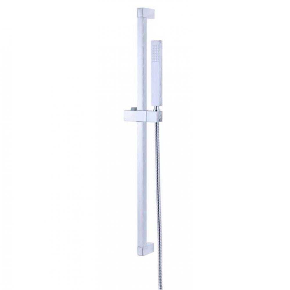 Versa Square 30&apos;&apos; Slide Bar Assembly w/ Single Function Rectangular Handshower 1.75gpm C