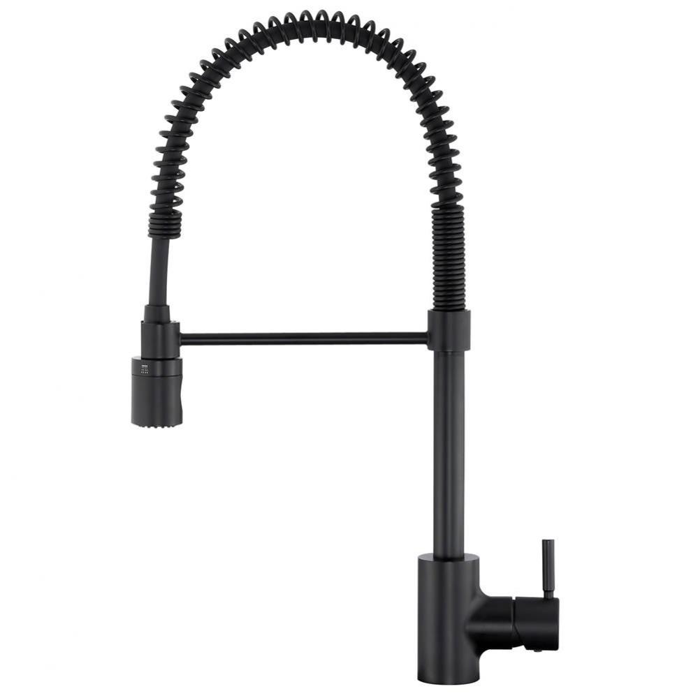 The Foodie Noir 1H Pre-Rinse Pull-Down Kitchen Faucet 1.75gpm Satin Black