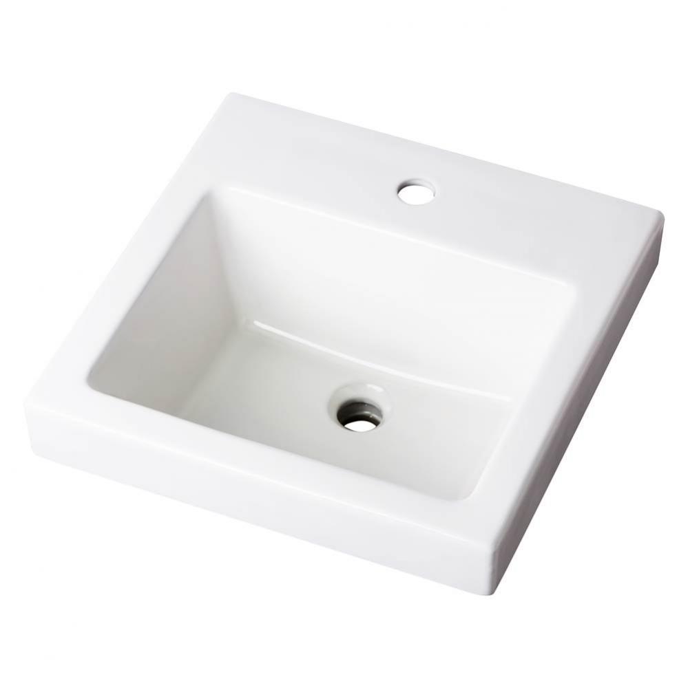 Wicker Park Countertop Lavatory 18&apos;&apos;x18&apos;&apos; Square Single Hole White