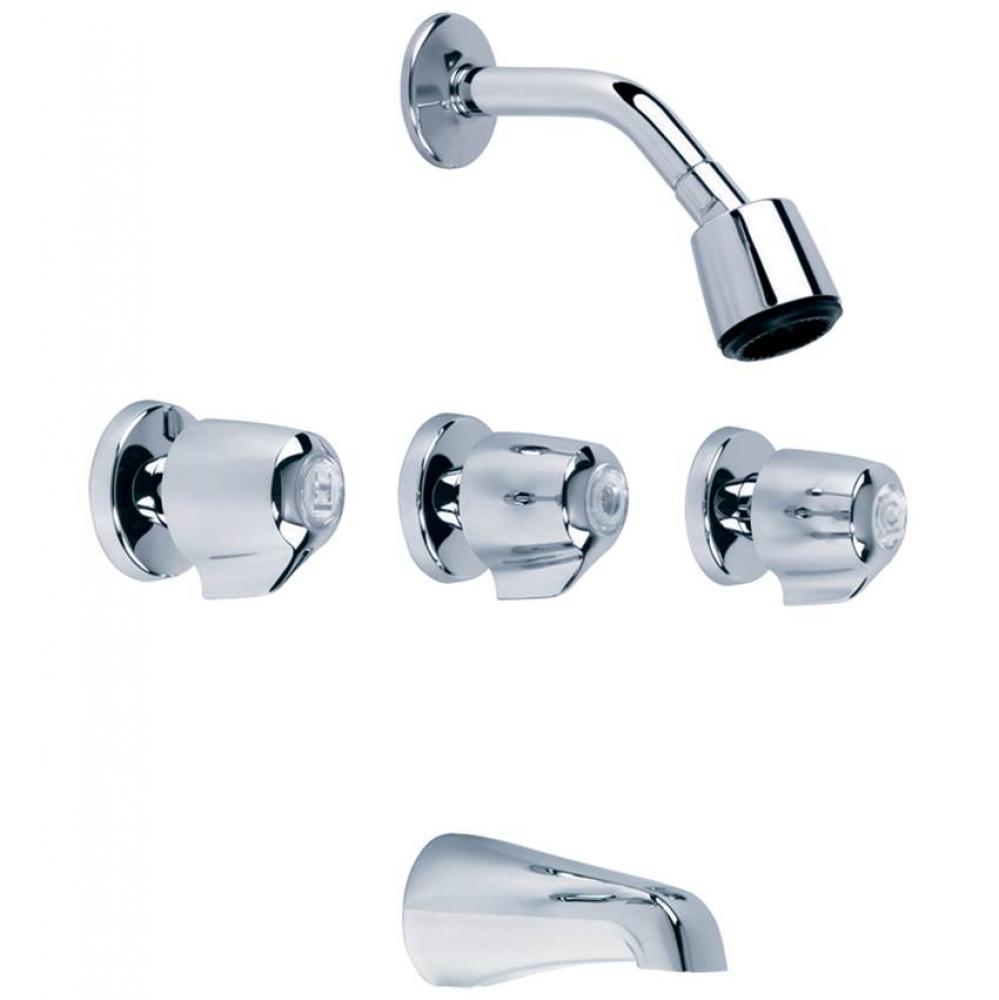 Gerber Classics Three Handle Sliding Sleeve Escutcheon Tub &amp; Shower Fitting with IPS/Sweat Con