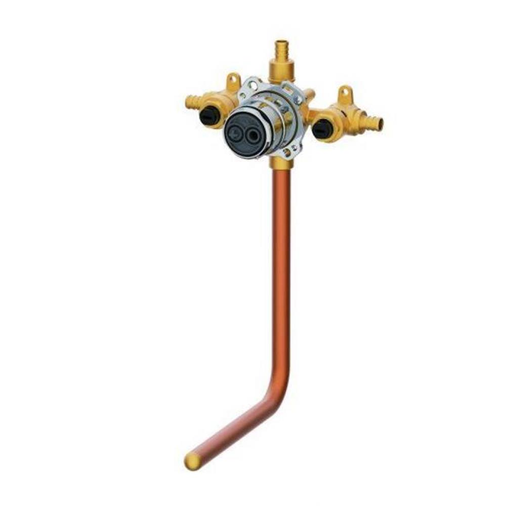 Treysta Tub &amp; Shower Valve- Horizontal Inputs WITH Stops WITH Stub-out - Crimp Pex