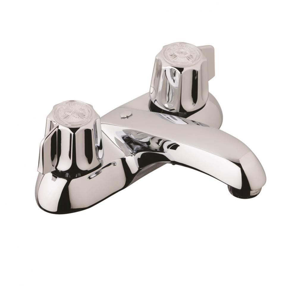 Gerber Classics 2H Centerset Lavatory Faucet w/ Metal Fluted Handles &amp; Less Drain w/ Button 1.