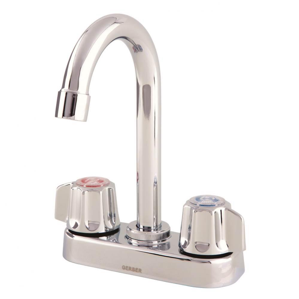 Gerber Classics 2H Bar Faucet w/ Metal Fluted Handles 1.75gpm Chrome