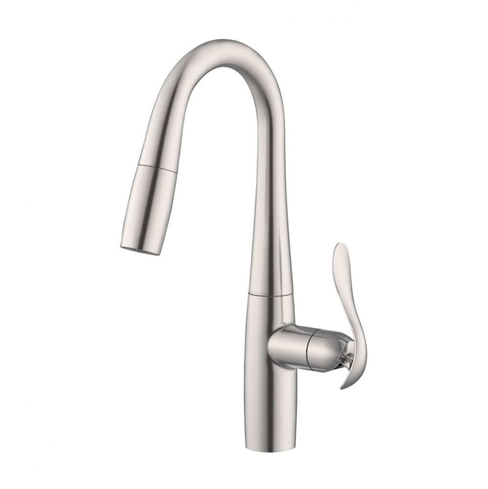 Selene 1H Pull-Down Prep Faucet w/ Snapback 1.75gpm Stainless Steel