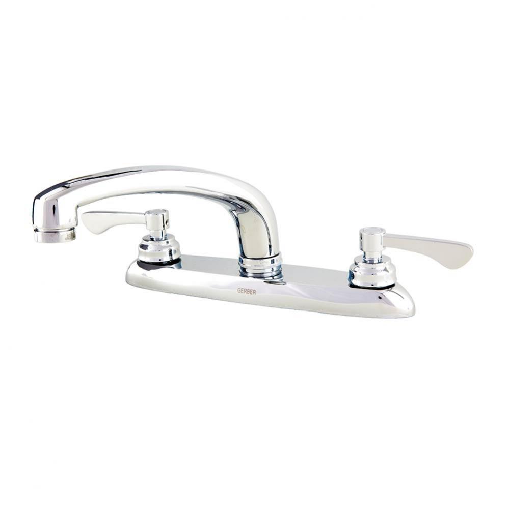 Commercial 2H Kitchen Faucet w/ Lever Handles &amp; w/out Spray 1.75gpm Chrome