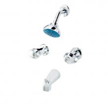 Gerber Plumbing G0058400 - Gerber Hardwater Two Handle Threaded Escutcheon Tub & Shower Fitting with Threaded Diverter Sp