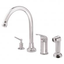 Gerber Plumbing D409112 - Melrose 1H High-Rise Kitchen Faucet w/ Soap Dispenser & Spray 1.75gpm Chrome